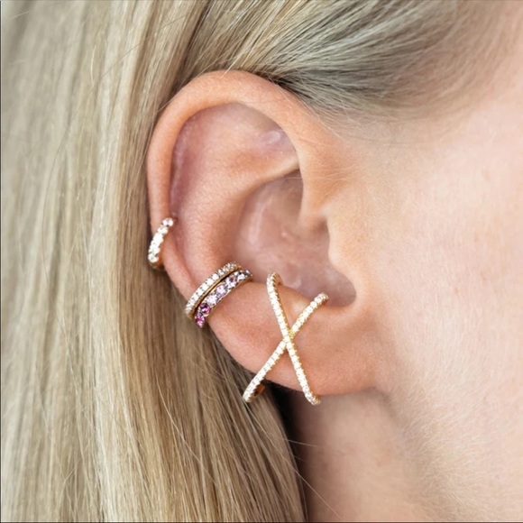 LAST PAIR • Sterling Silver X Earrings - Picture 2 of 2